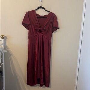 Baltic Born Poppy Satin Tie Front Midi Cocktail Dress